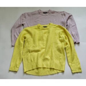 PRIMARK 2XS yellow & pink set of 2 acrylic sweaters